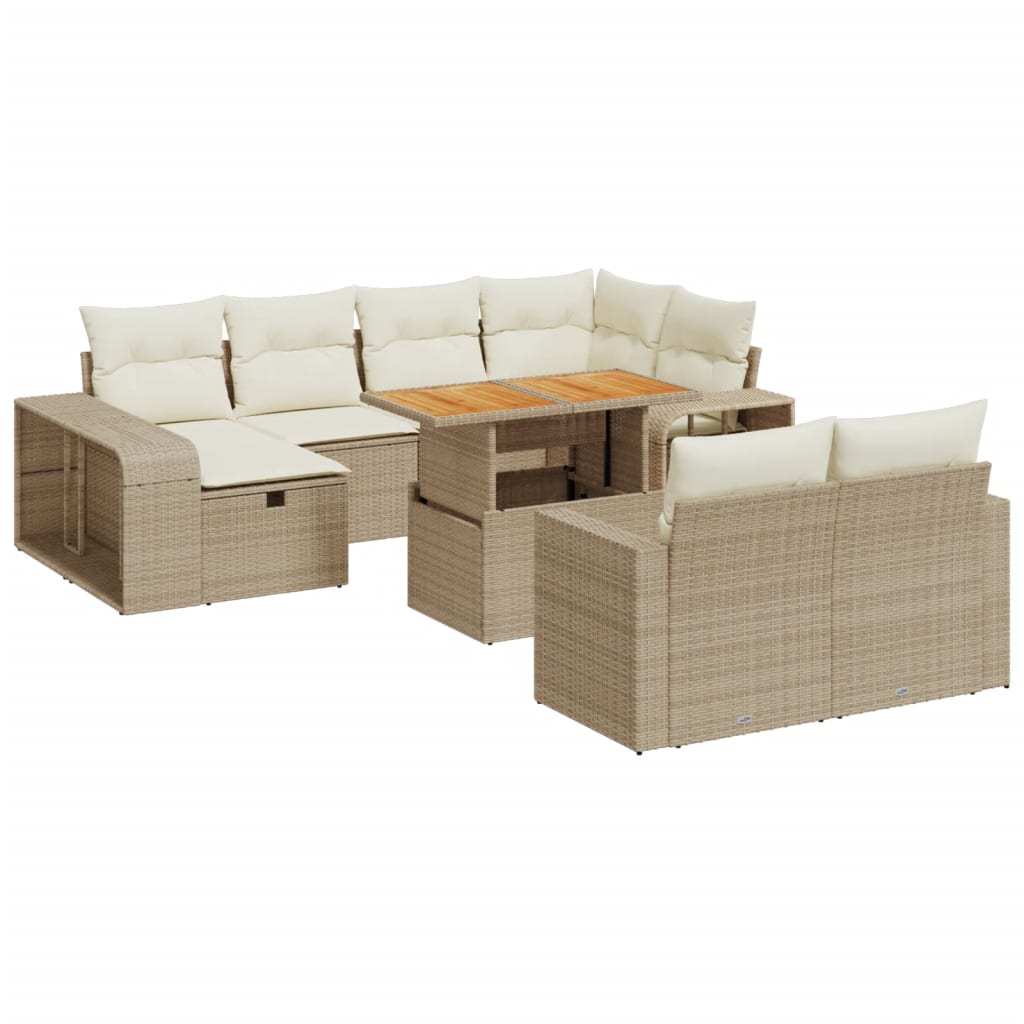 11-delige Tuinset met kussens poly rattan beige is nu te koop bij PeponiXL, paradijselijk wonen!