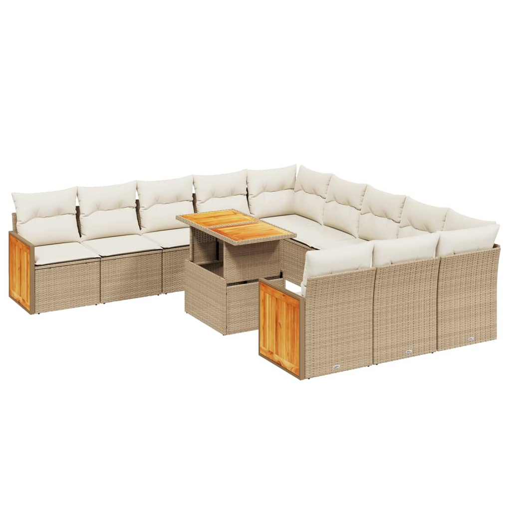 11-delige Tuinset met kussens poly rattan beige is nu te koop bij PeponiXL, paradijselijk wonen!