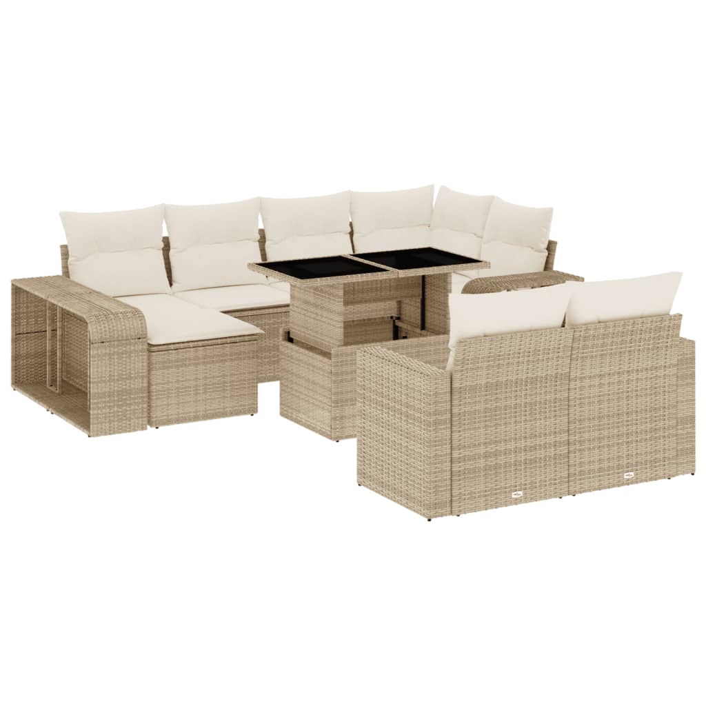 11-delige Tuinset met kussens poly rattan beige is nu te koop bij PeponiXL, paradijselijk wonen!