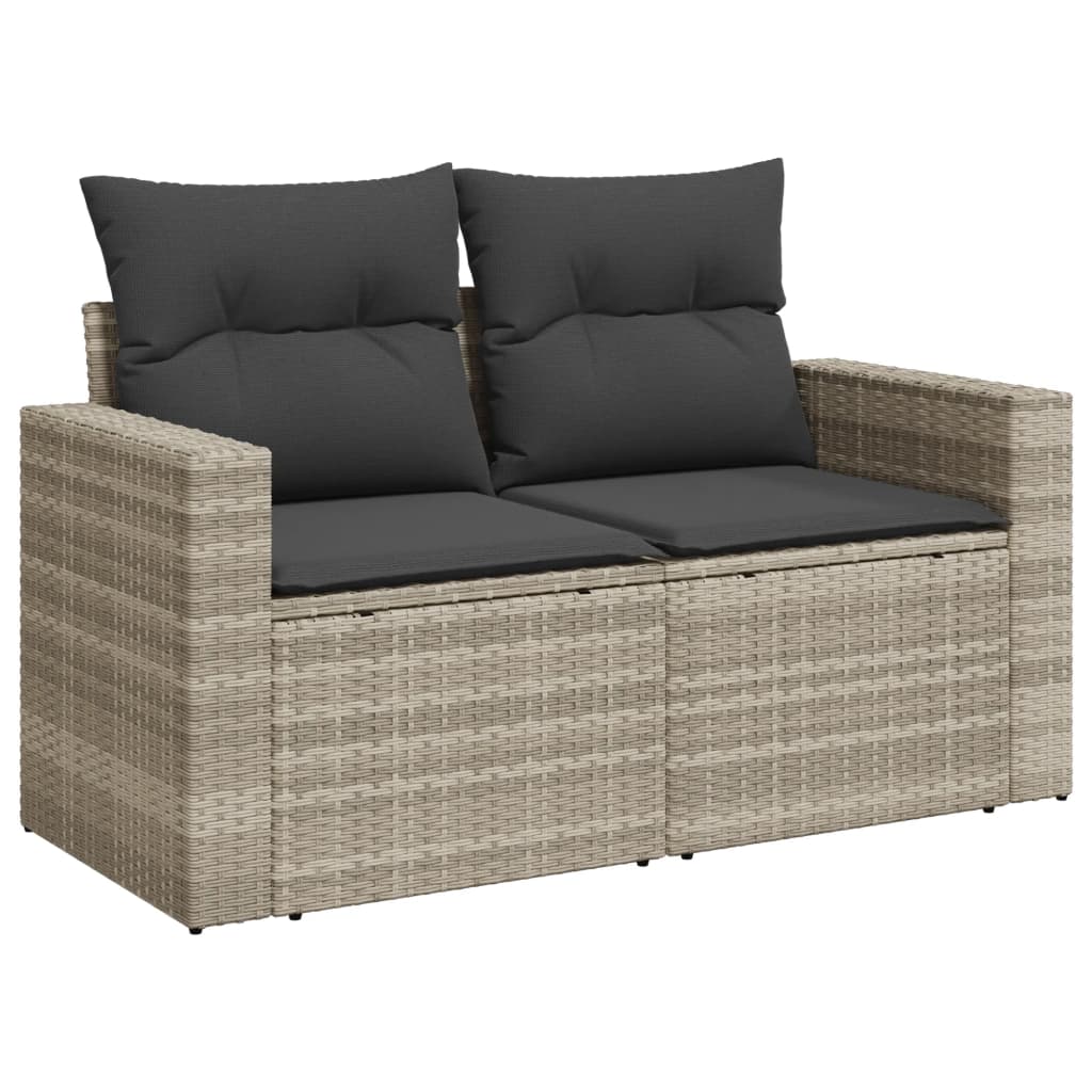 11-delige Loungeset met kussens poly rattan lichtgrijs is nu te koop bij PeponiXL, paradijselijk wonen!