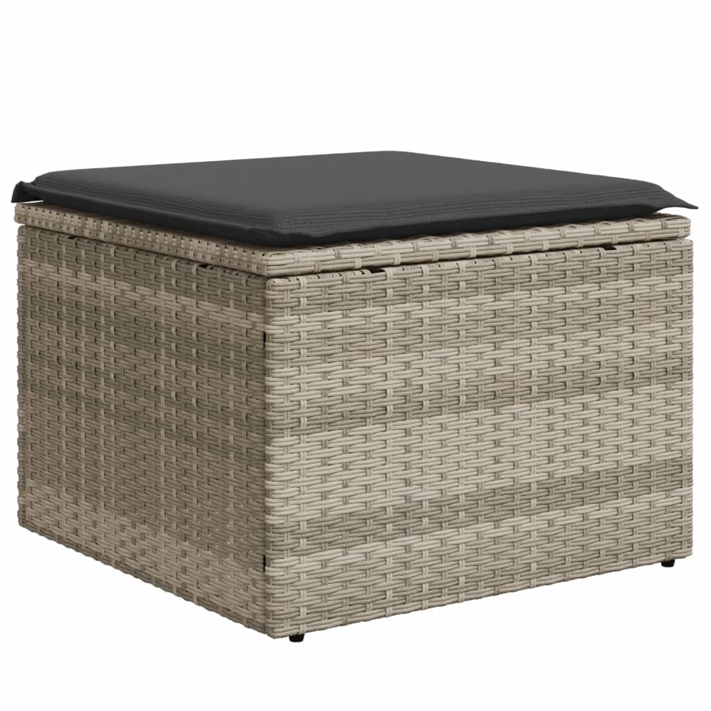 11-delige Loungeset met kussens poly rattan lichtgrijs is nu te koop bij PeponiXL, paradijselijk wonen!