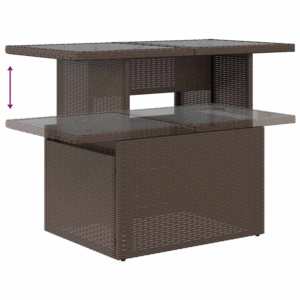 11-delige tuinbankset met kussens, bruin polyrotan is nu te koop bij PeponiXL, paradijselijk wonen!