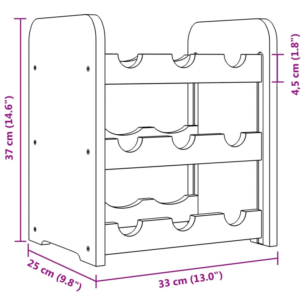 Wijnrek 33x25x37 cm massief grenenhout is nu te koop bij PeponiXL, paradijselijk wonen!