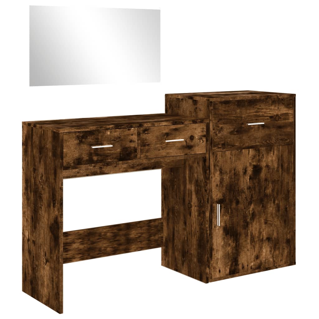 3-delige Kaptafelset bewerkt hout gerookt eikenkleurig is nu te koop bij PeponiXL, paradijselijk wonen!