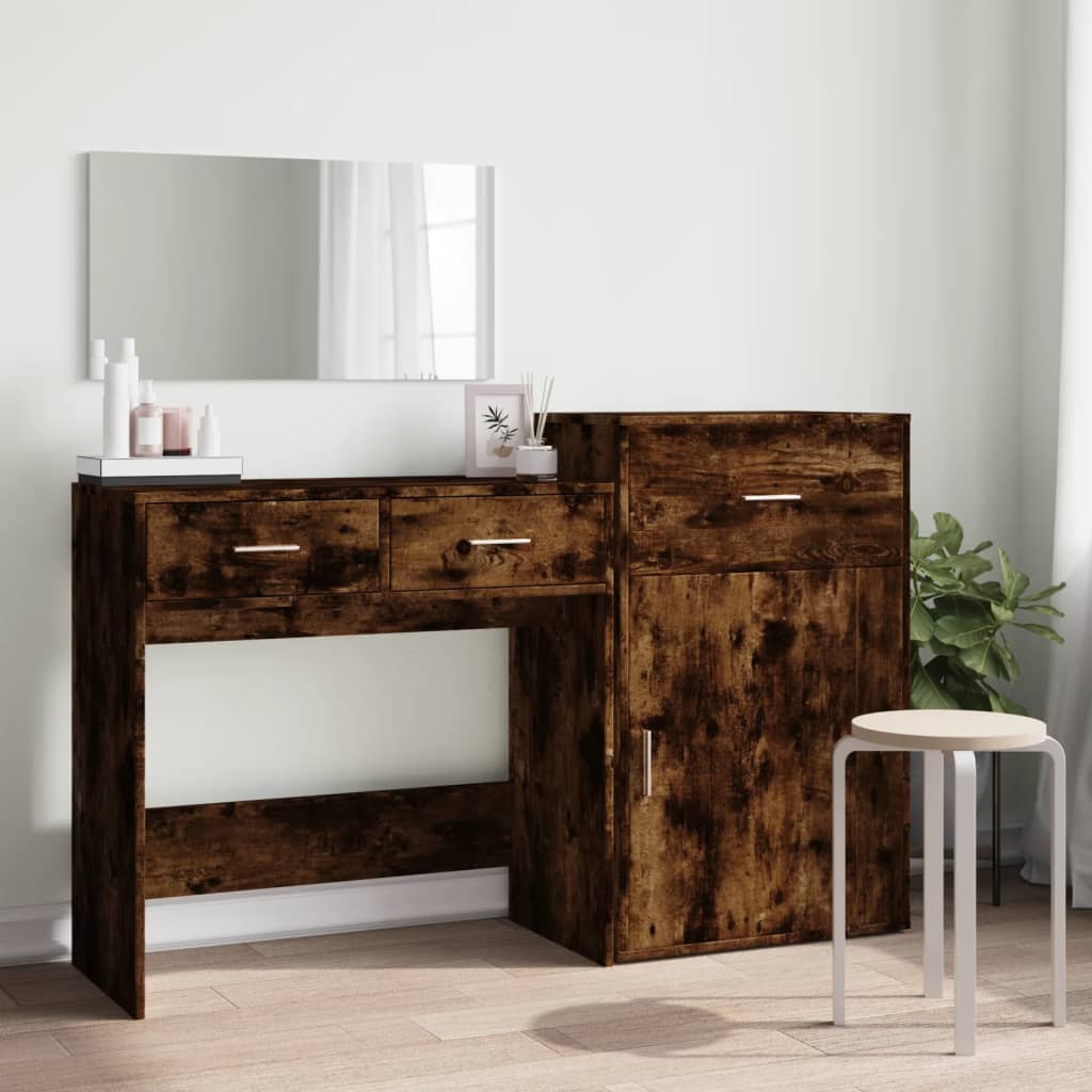 3-delige Kaptafelset bewerkt hout gerookt eikenkleurig is nu te koop bij PeponiXL, paradijselijk wonen!