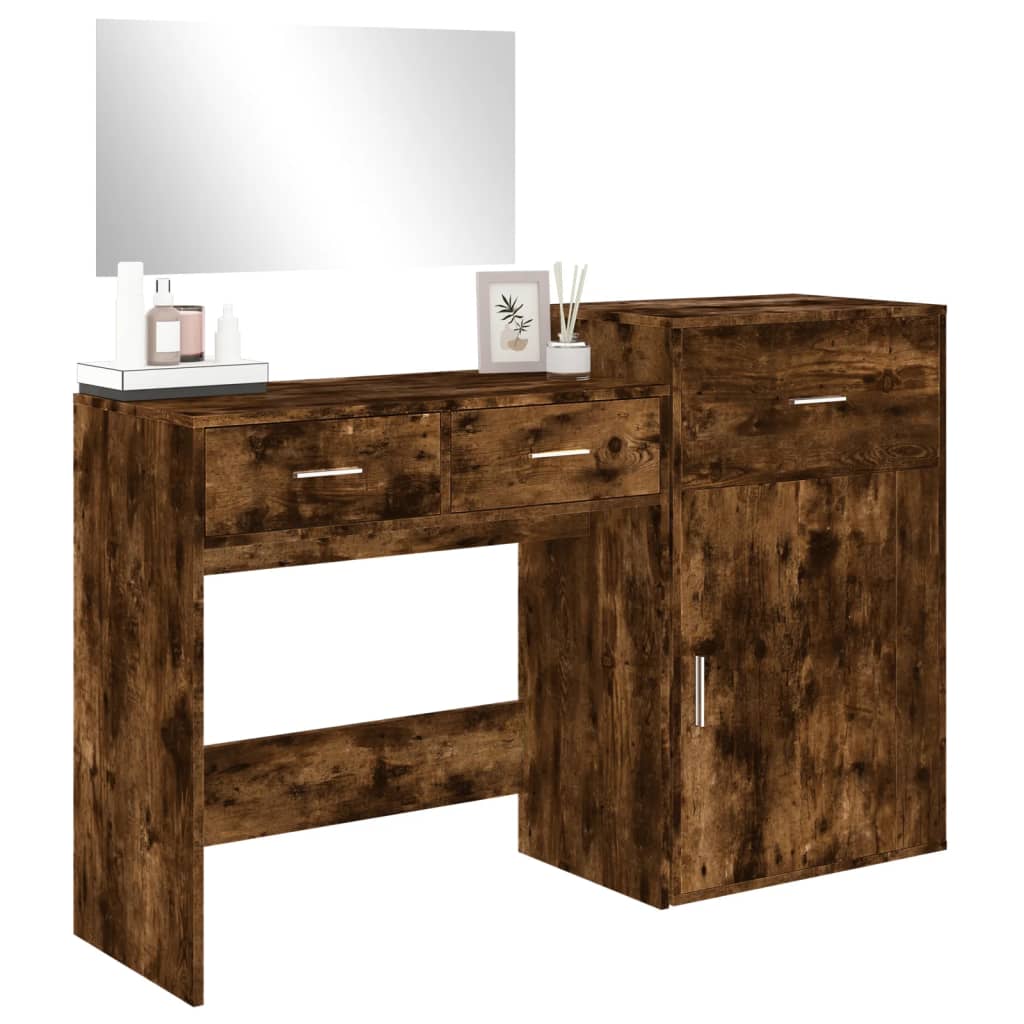 3-delige Kaptafelset bewerkt hout gerookt eikenkleurig is nu te koop bij PeponiXL, paradijselijk wonen!