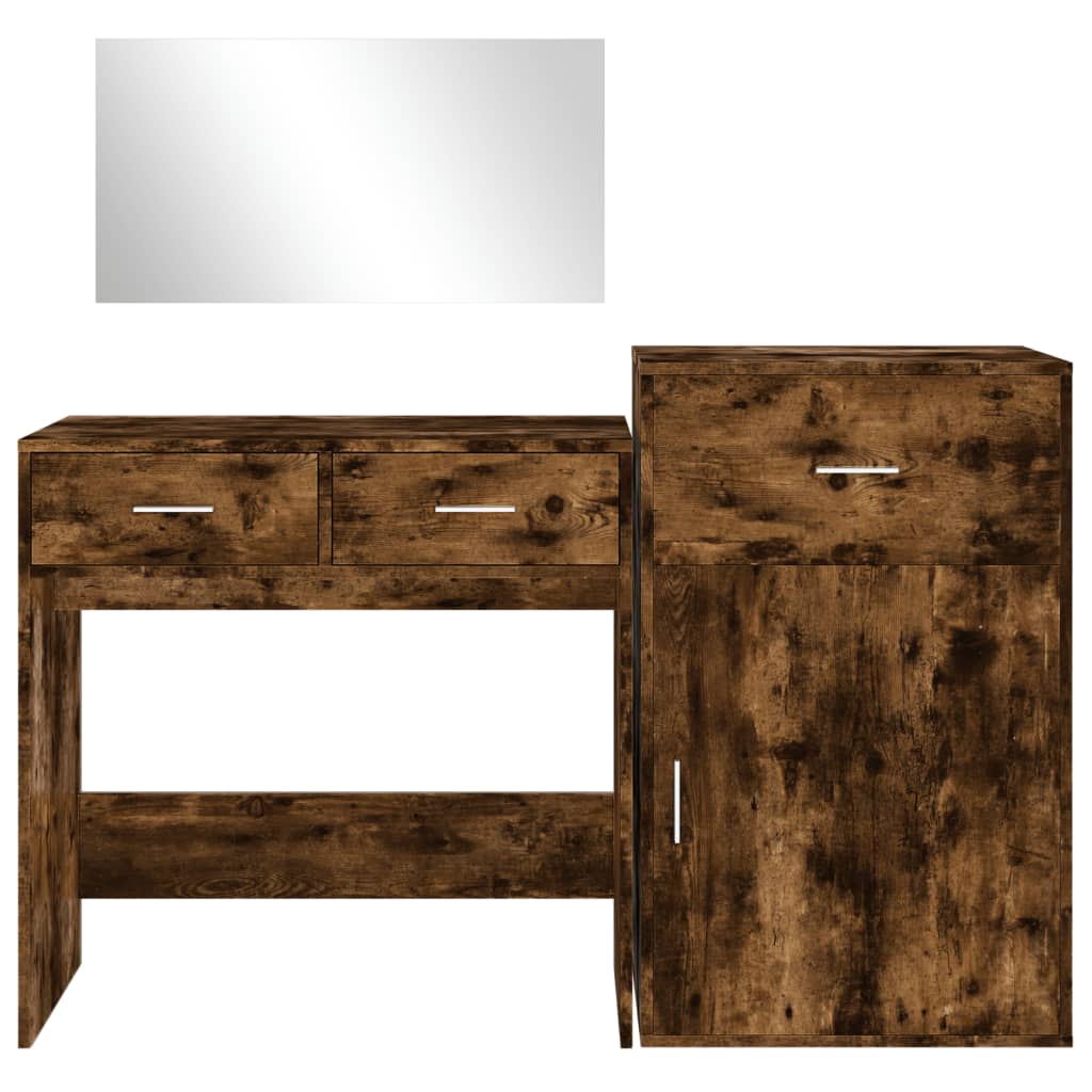 3-delige Kaptafelset bewerkt hout gerookt eikenkleurig is nu te koop bij PeponiXL, paradijselijk wonen!