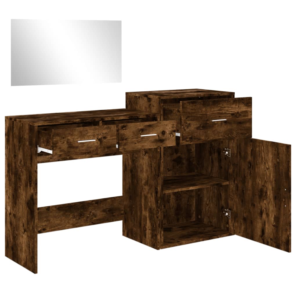 3-delige Kaptafelset bewerkt hout gerookt eikenkleurig is nu te koop bij PeponiXL, paradijselijk wonen!
