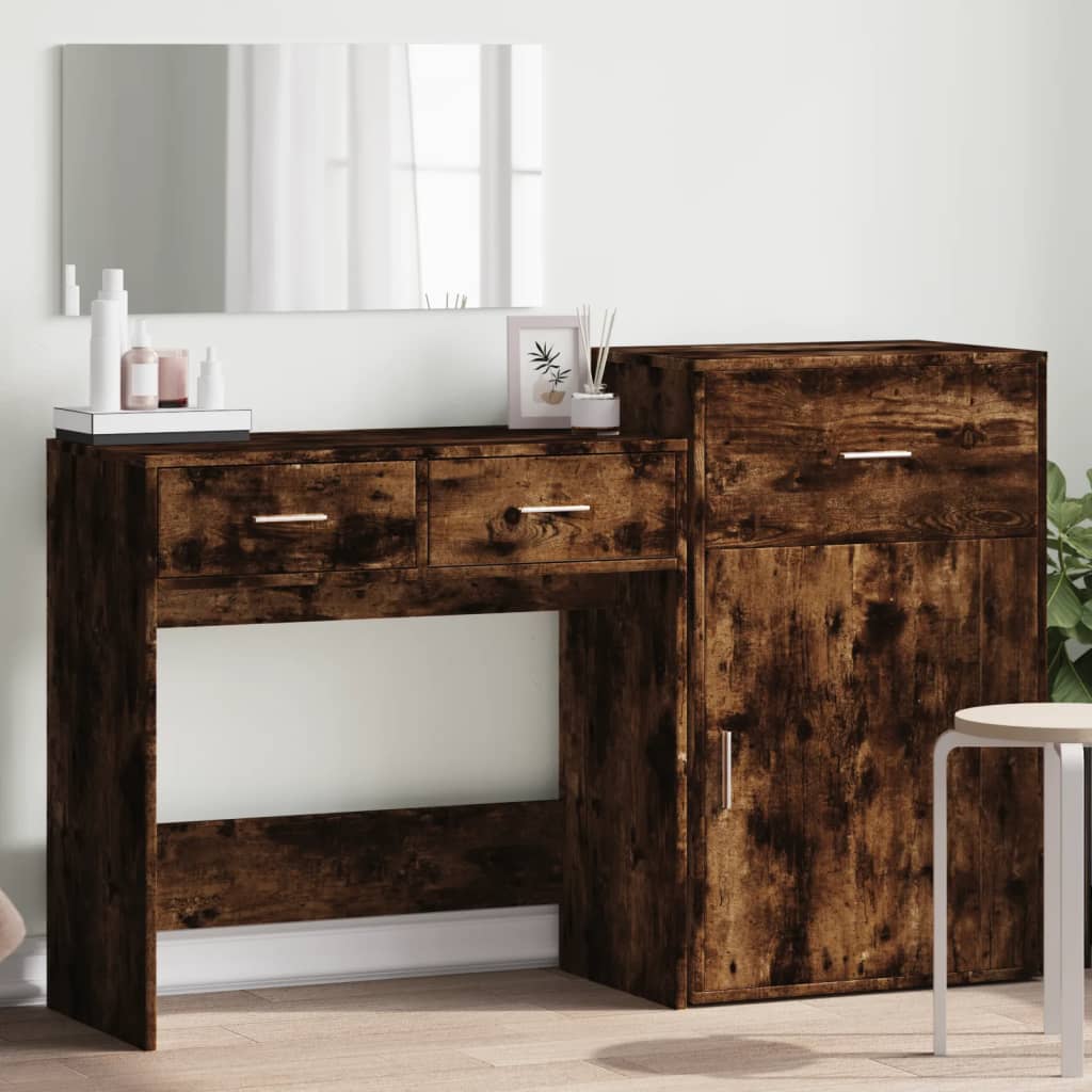 3-delige Kaptafelset bewerkt hout gerookt eikenkleurig is nu te koop bij PeponiXL, paradijselijk wonen!