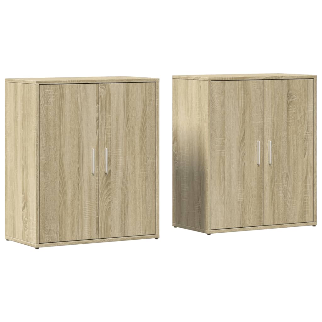 Dressoirs 2 st 60x31x70 cm bewerkt hout sonoma eikenkleurig is nu te koop bij PeponiXL, paradijselijk wonen!