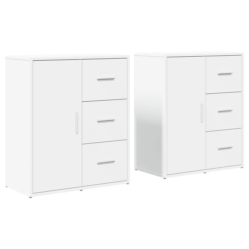 Dressoirs 2 st 60x31x70 cm bewerkt hout wit is nu te koop bij PeponiXL, paradijselijk wonen!