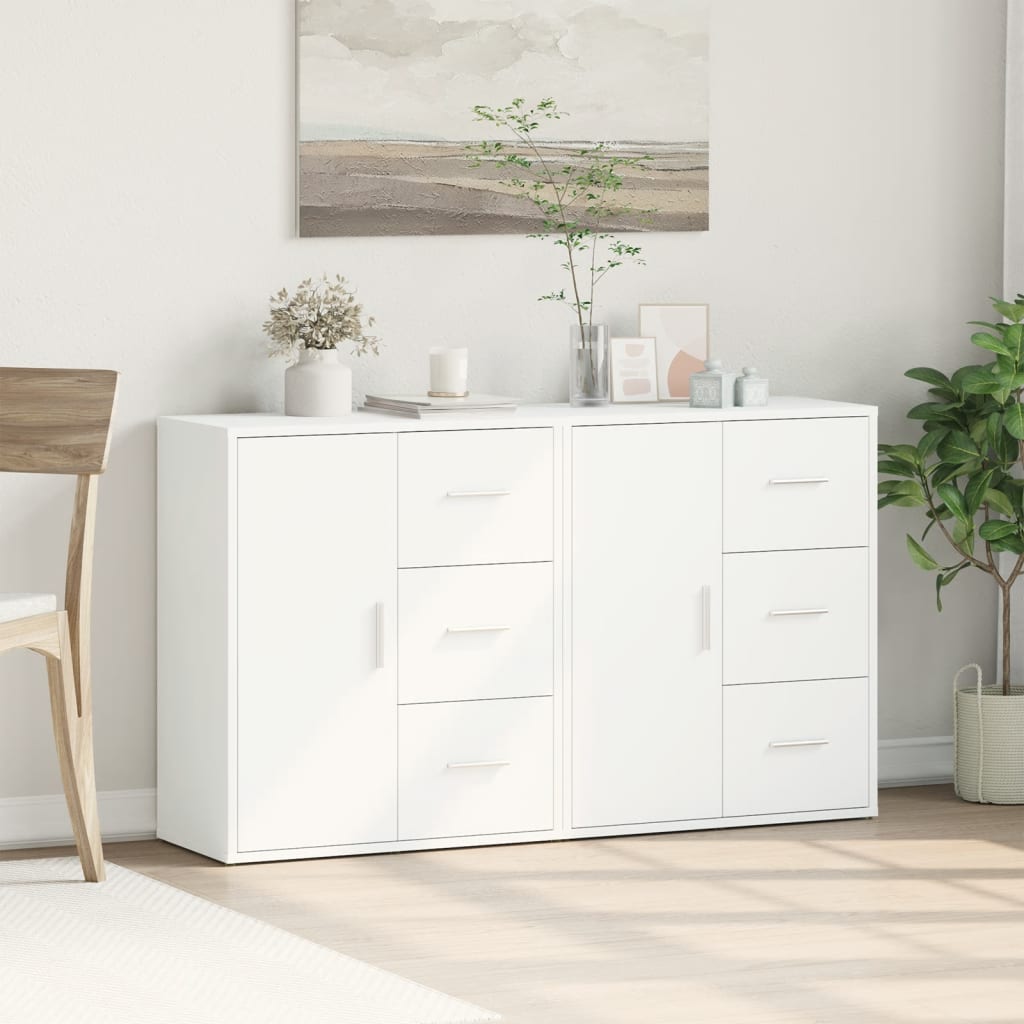 Dressoirs 2 st 60x31x70 cm bewerkt hout wit is nu te koop bij PeponiXL, paradijselijk wonen!