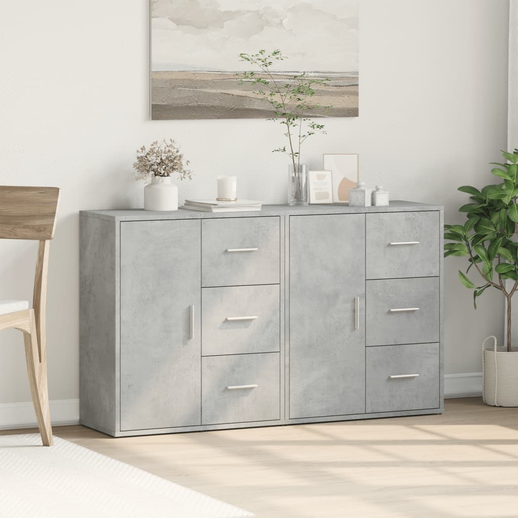 Dressoirs 2 st 60x31x70 cm bewerkt hout betongrijs is nu te koop bij PeponiXL, paradijselijk wonen!