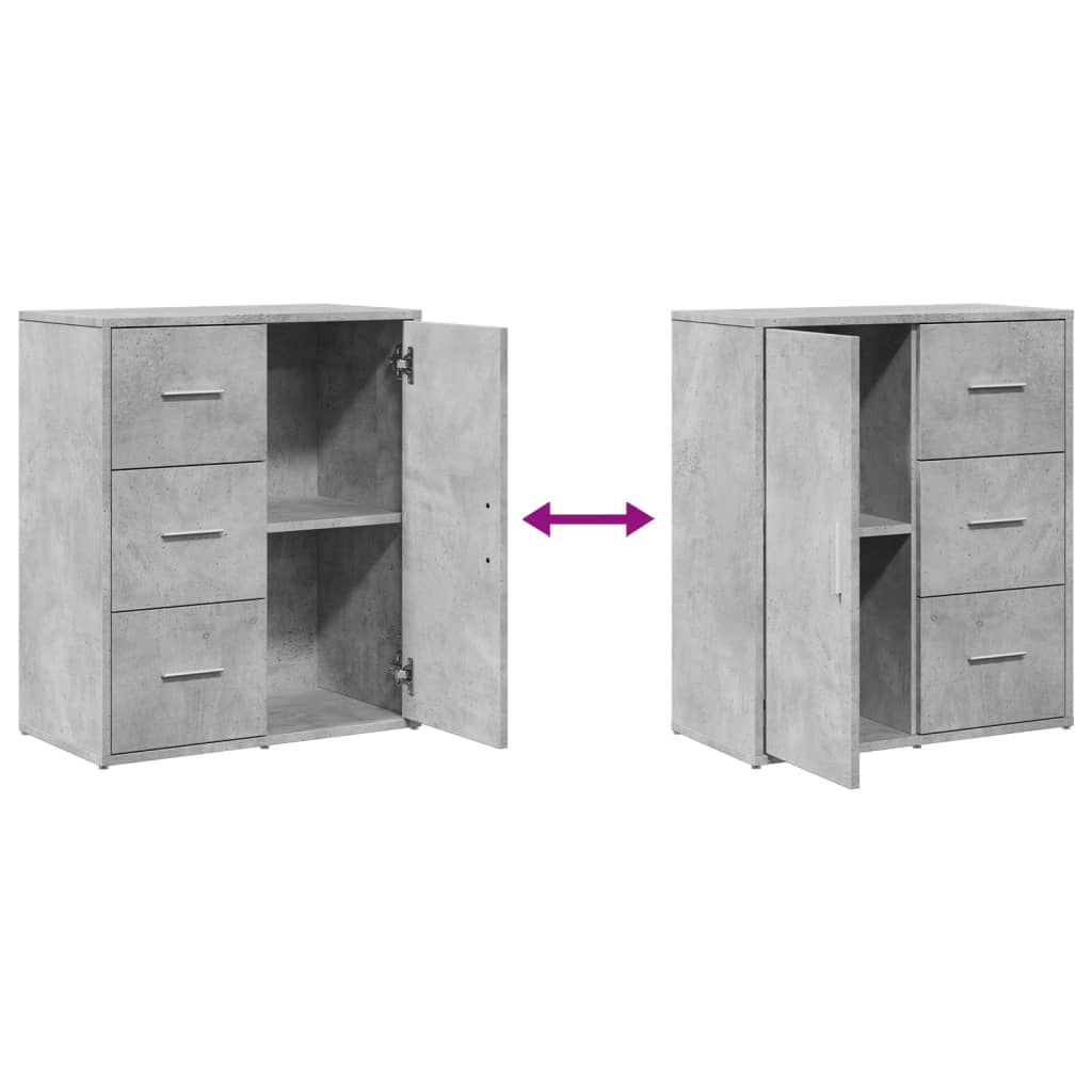 Dressoirs 2 st 60x31x70 cm bewerkt hout betongrijs is nu te koop bij PeponiXL, paradijselijk wonen!
