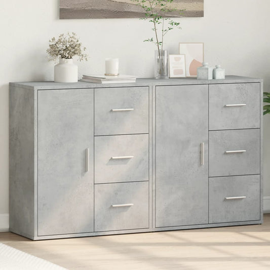 Dressoirs 2 st 60x31x70 cm bewerkt hout betongrijs is nu te koop bij PeponiXL, paradijselijk wonen!