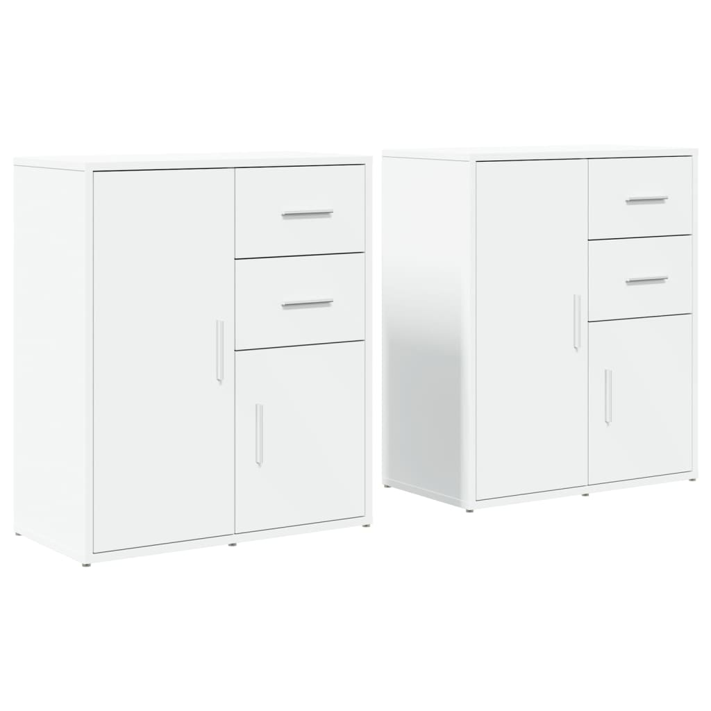 Dressoirs 2 st 60x31x70 cm bewerkt hout wit is nu te koop bij PeponiXL, paradijselijk wonen!