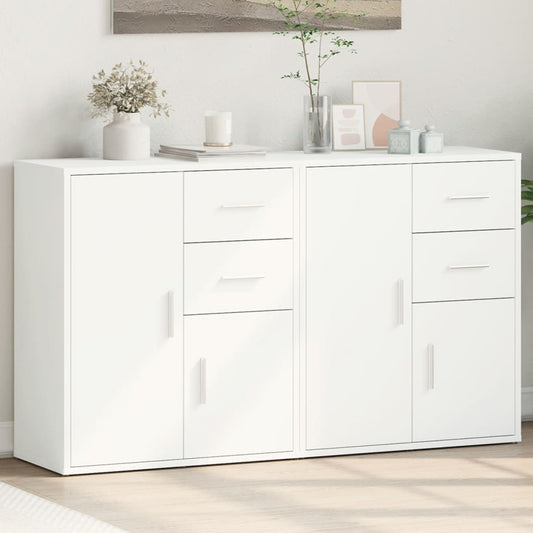 Dressoirs 2 st 60x31x70 cm bewerkt hout wit is nu te koop bij PeponiXL, paradijselijk wonen!