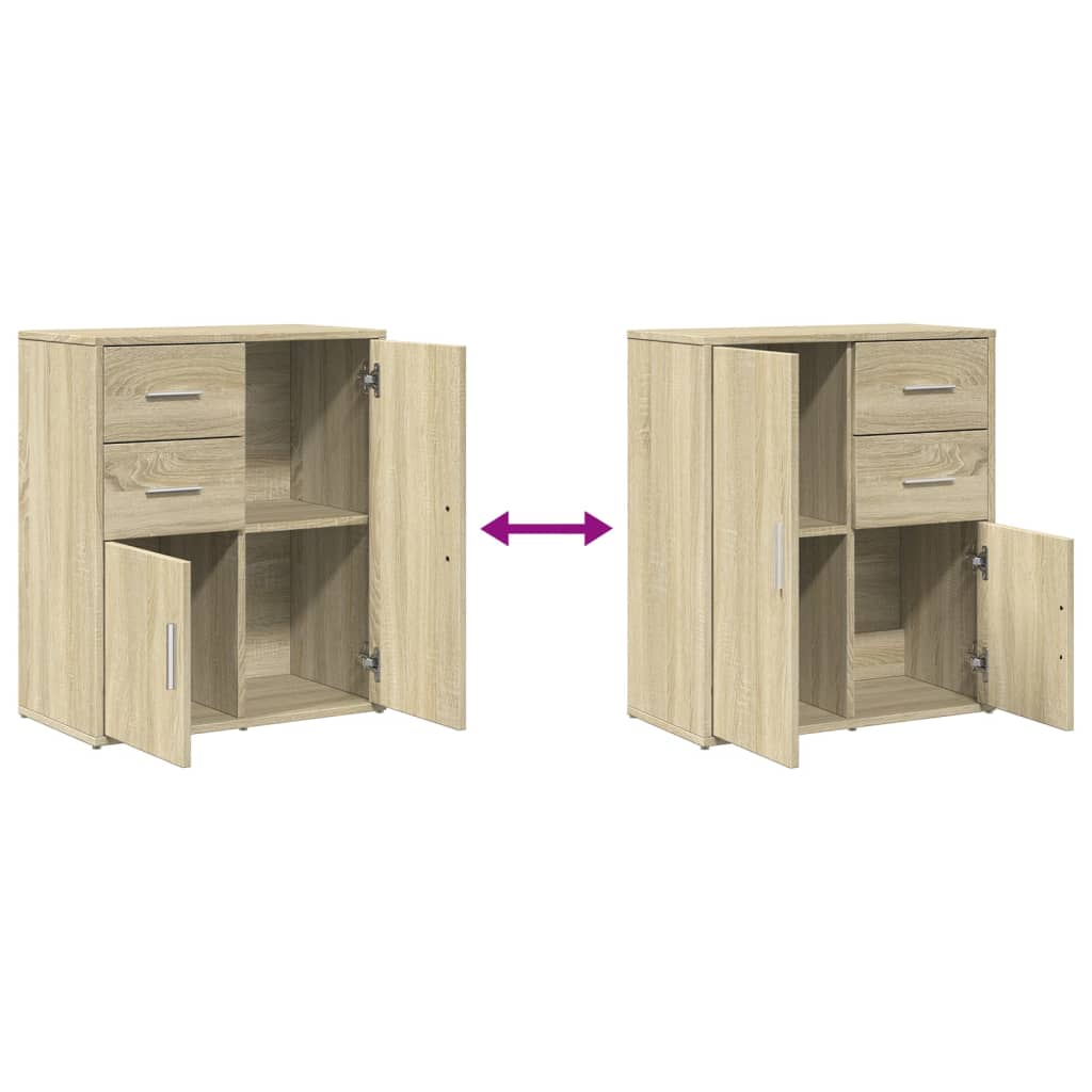 Dressoirs 2 st 60x31x70 cm bewerkt hout sonoma eikenkleurig is nu te koop bij PeponiXL, paradijselijk wonen!