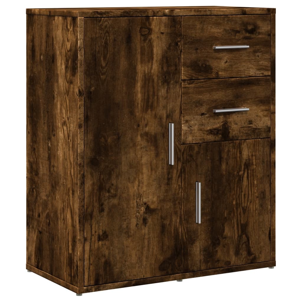 Dressoirs 2 st 60x31x70 cm bewerkt hout gerookt eikenkleurig is nu te koop bij PeponiXL, paradijselijk wonen!