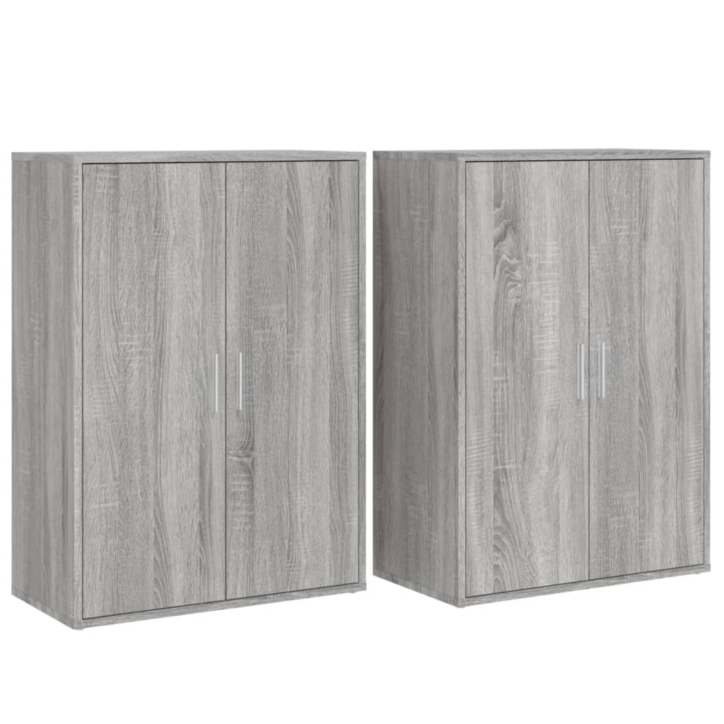 Dressoirs 2 st 60x31x84 cm bewerkt hout grijs sonoma eikenkleur is nu te koop bij PeponiXL, paradijselijk wonen!
