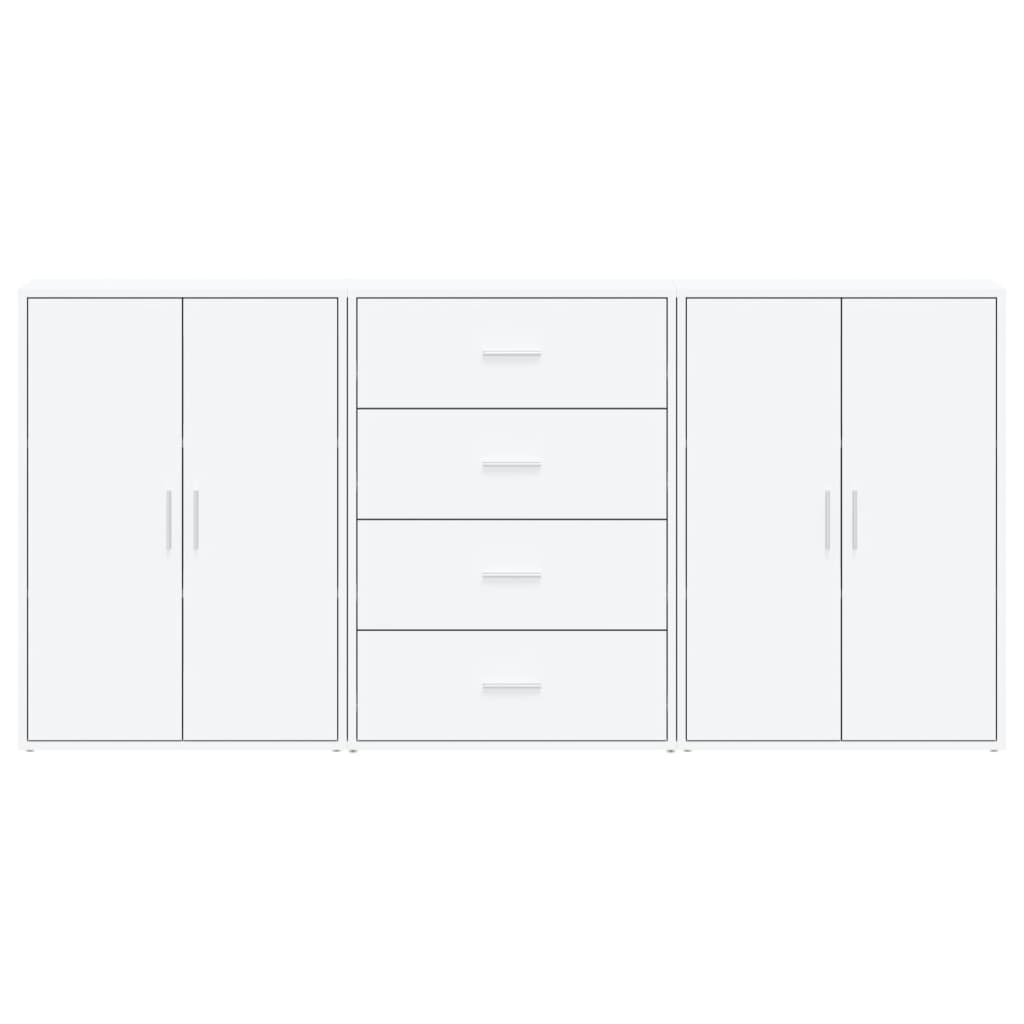 Dressoirs 3 st 60x31x84 cm bewerkt hout wit is nu te koop bij PeponiXL, paradijselijk wonen!