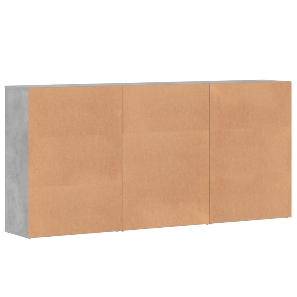 Dressoirs 3 st 60x31x84 cm bewerkt hout betongrijs is nu te koop bij PeponiXL, paradijselijk wonen!