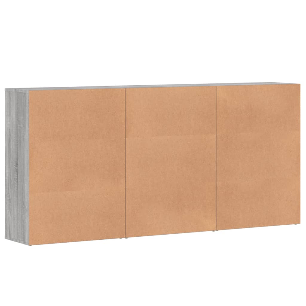 Dressoirs 3 st 60x31x84 cm bewerkt hout grijs sonoma eikenkleur is nu te koop bij PeponiXL, paradijselijk wonen!