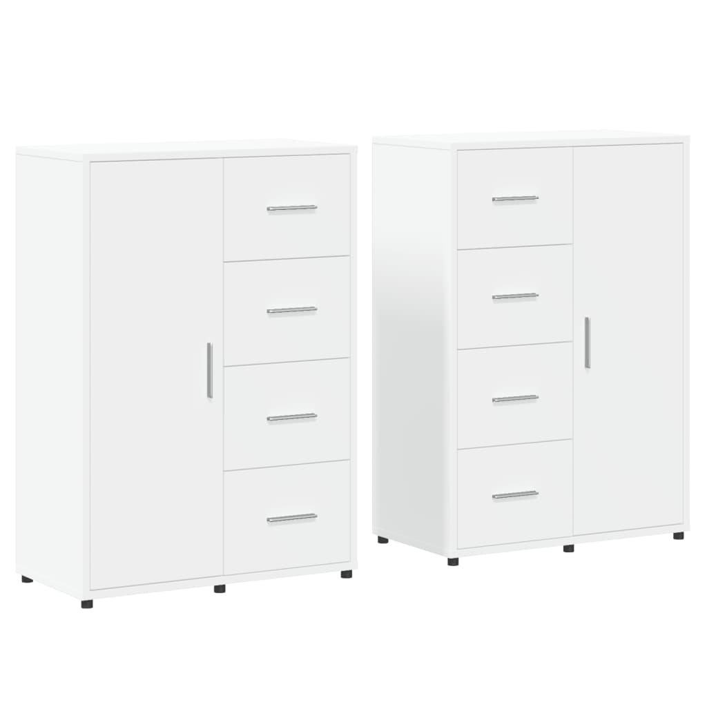 Dressoirs 2 st 60x31x84 cm bewerkt hout wit is nu te koop bij PeponiXL, paradijselijk wonen!