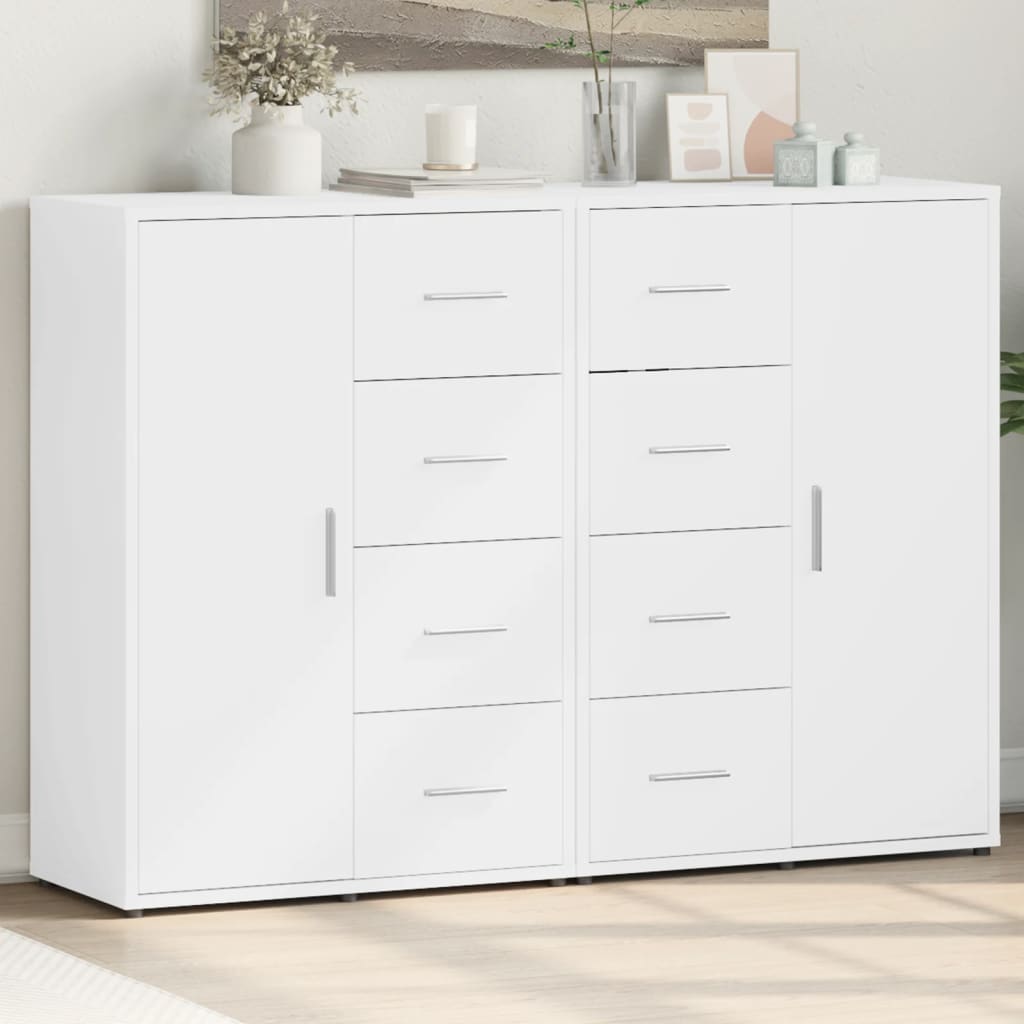 Dressoirs 2 st 60x31x84 cm bewerkt hout wit is nu te koop bij PeponiXL, paradijselijk wonen!