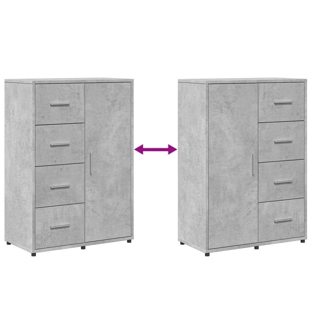 Dressoirs 2 st 60x31x84 cm bewerkt hout betongrijs is nu te koop bij PeponiXL, paradijselijk wonen!