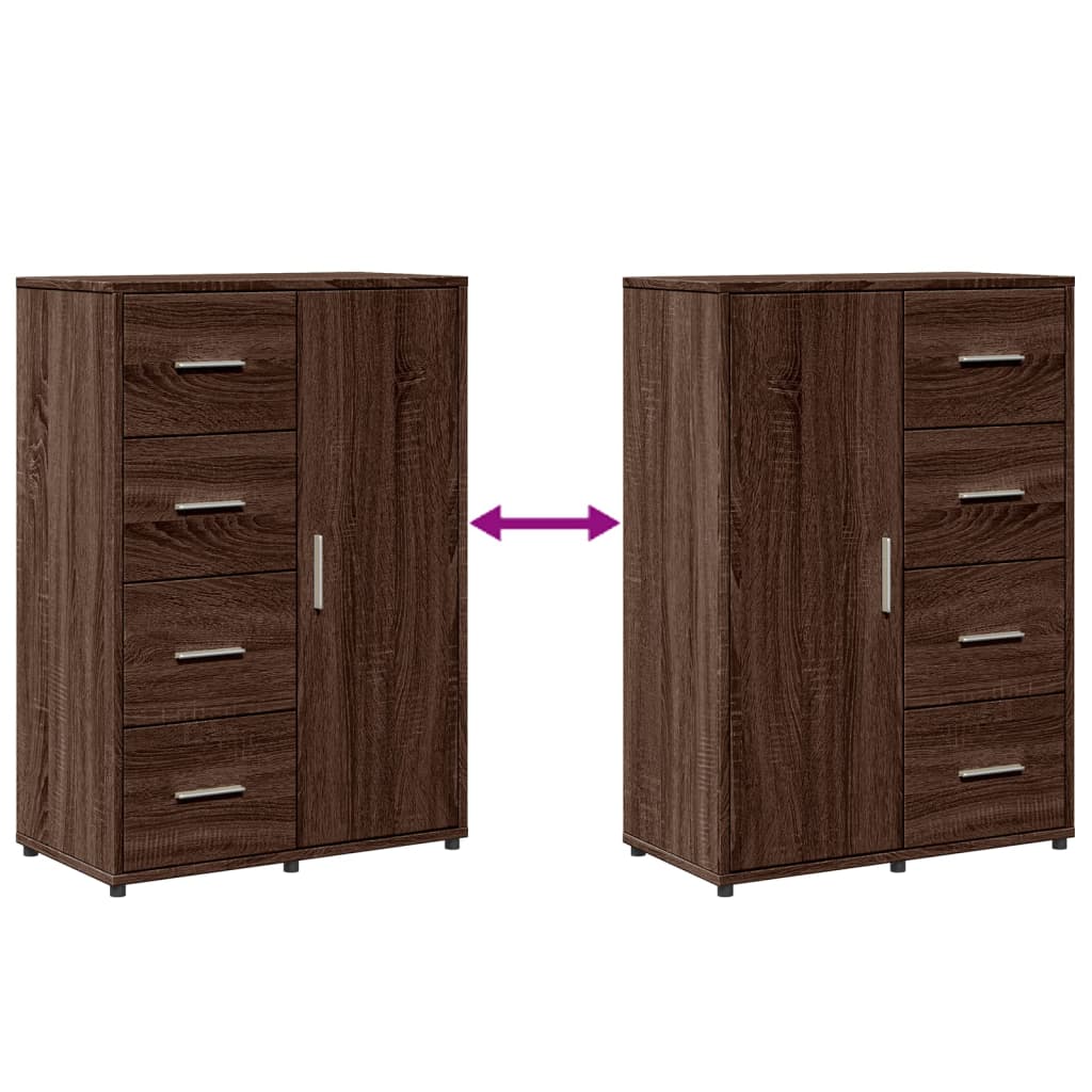 Dressoirs 2 st 60x31x84 cm bewerkt hout bruin eikenkleurig is nu te koop bij PeponiXL, paradijselijk wonen!