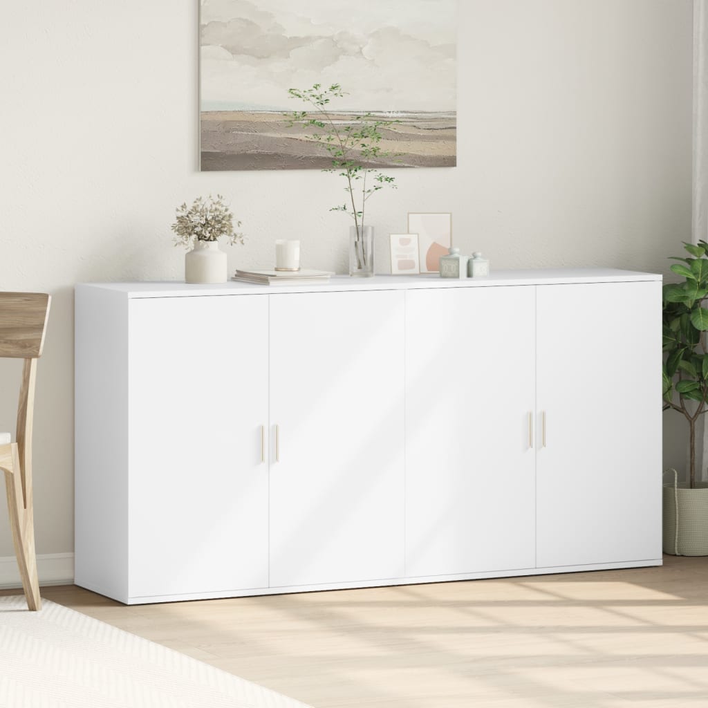 Dressoirs 2 st 79x38x80 cm bewerkt hout wit is nu te koop bij PeponiXL, paradijselijk wonen!