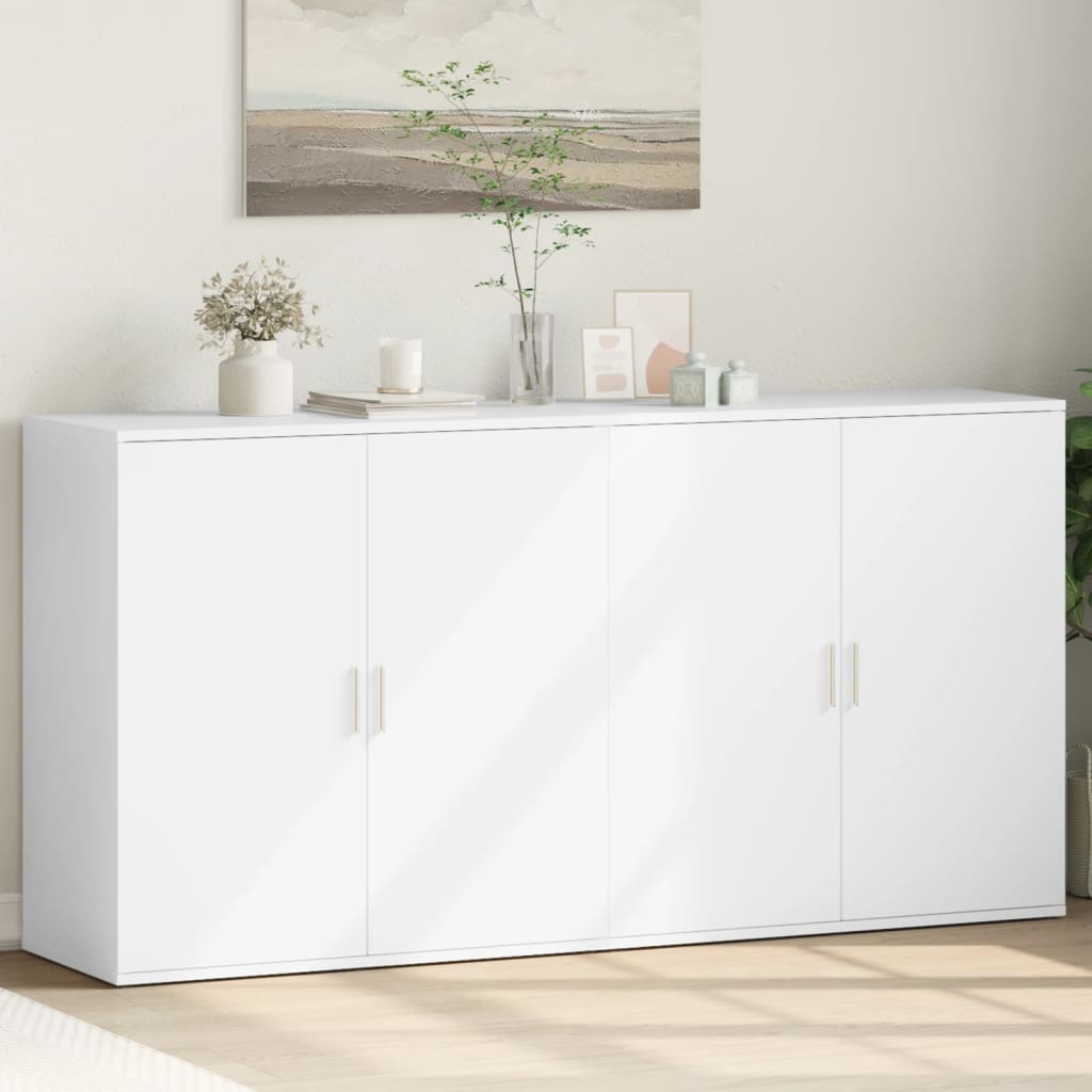 Dressoirs 2 st 79x38x80 cm bewerkt hout wit is nu te koop bij PeponiXL, paradijselijk wonen!