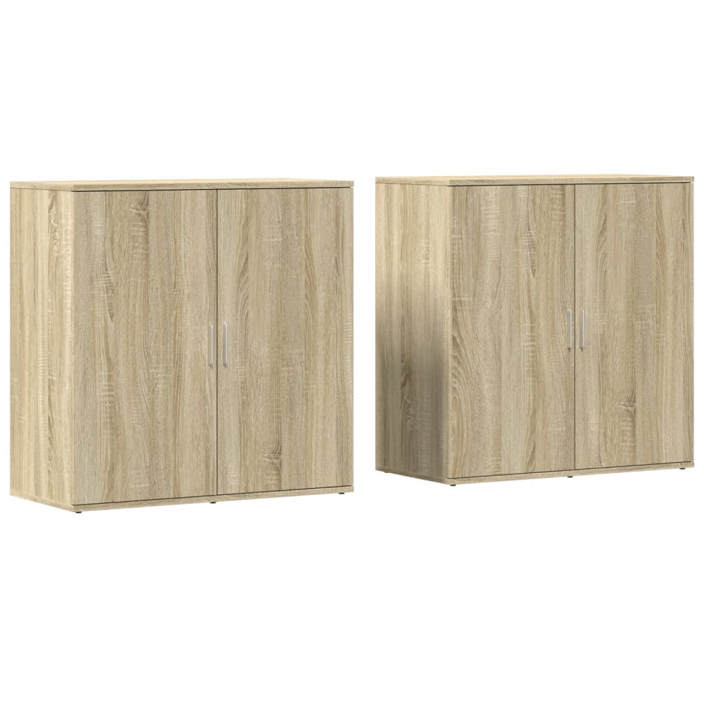 Dressoirs 2 st 79x38x80 cm bewerkt hout sonoma eikenkleurig is nu te koop bij PeponiXL, paradijselijk wonen!