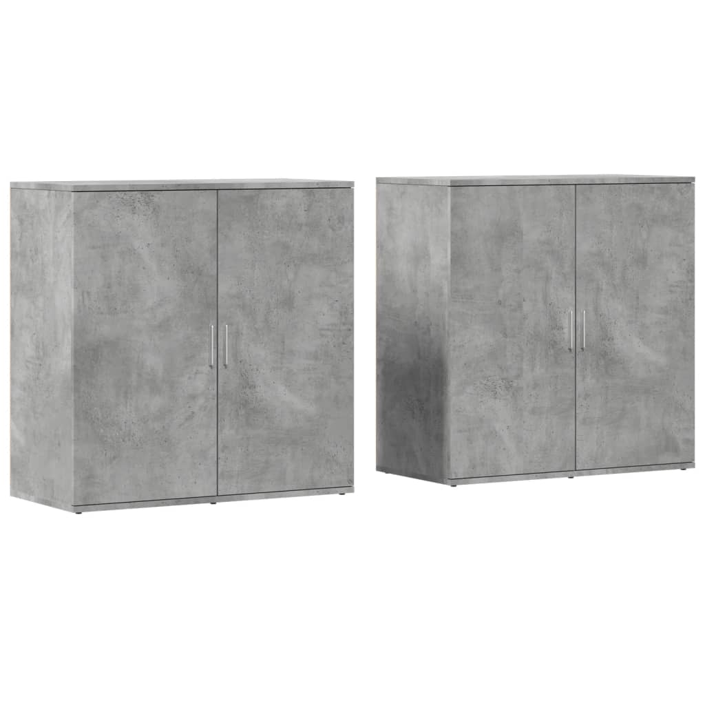 Dressoirs 2 st 79x38x80 cm bewerkt hout betongrijs is nu te koop bij PeponiXL, paradijselijk wonen!