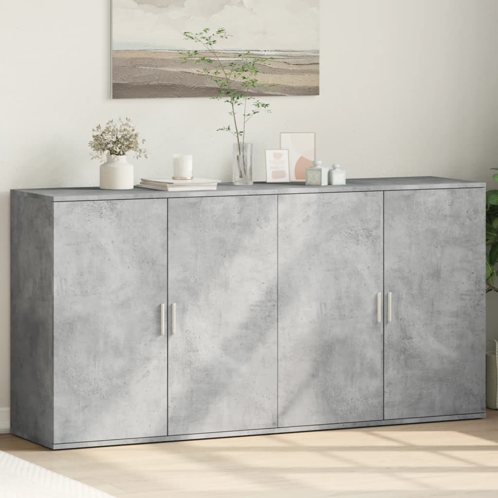 Dressoirs 2 st 79x38x80 cm bewerkt hout betongrijs is nu te koop bij PeponiXL, paradijselijk wonen!