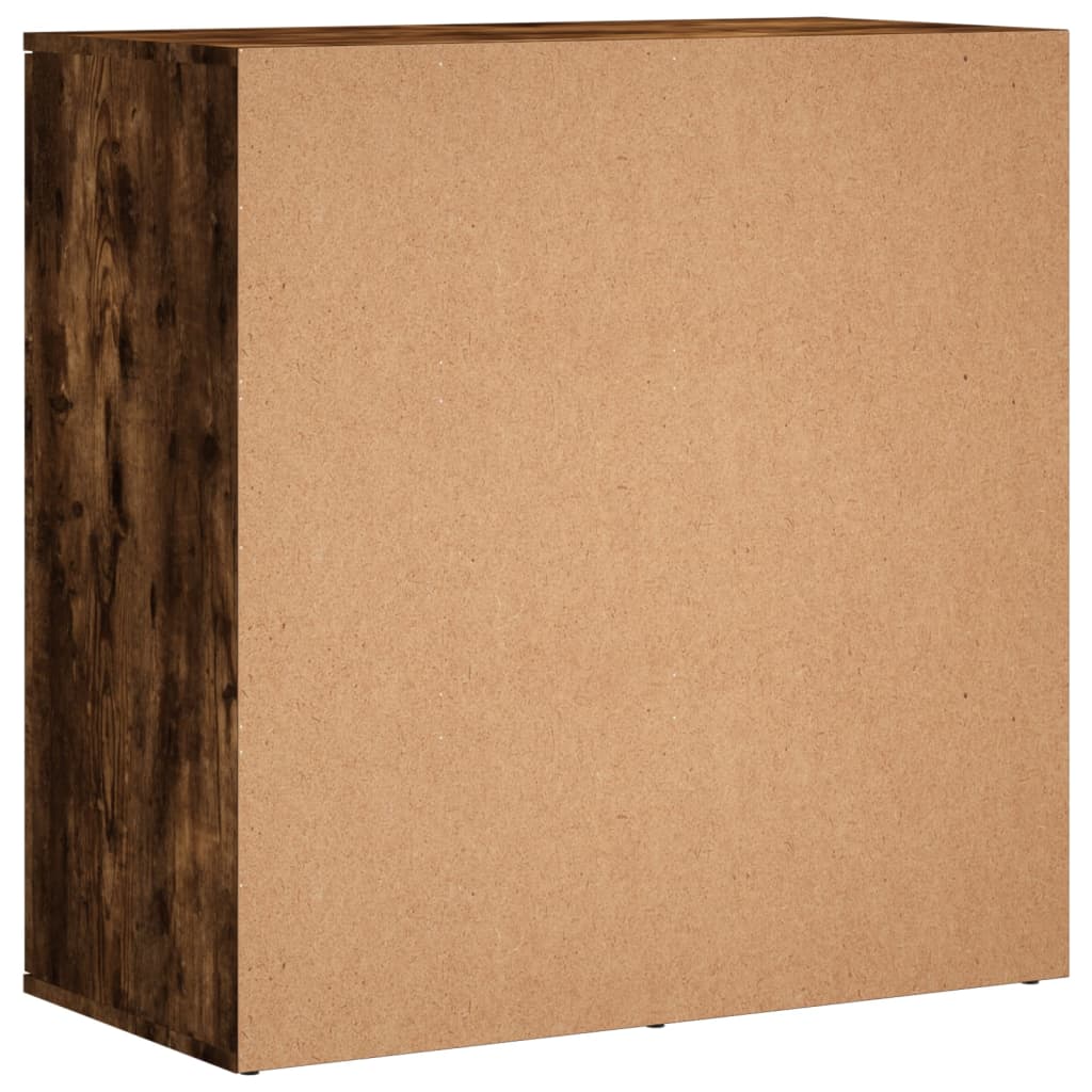 Dressoirs 2 st 79x38x80 cm bewerkt hout gerookt eikenkleurig is nu te koop bij PeponiXL, paradijselijk wonen!