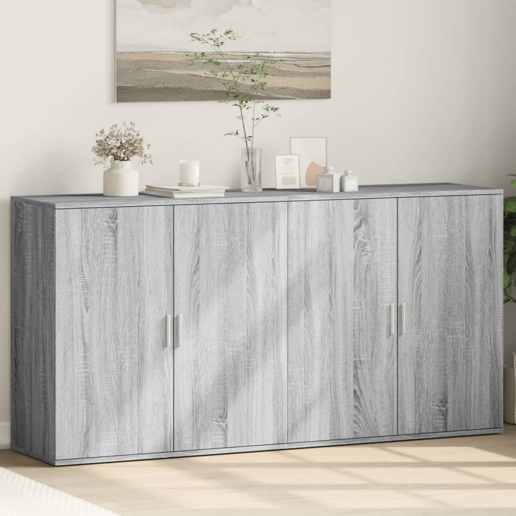 Dressoirs 2 st 79x38x80 cm bewerkt hout grijs sonoma eikenkleur is nu te koop bij PeponiXL, paradijselijk wonen!