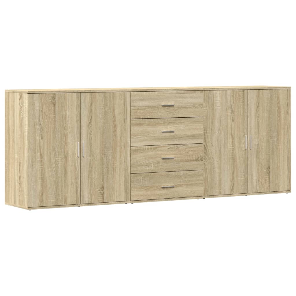 Dressoirs 3 st bewerkt hout sonoma eiken is nu te koop bij PeponiXL, paradijselijk wonen!