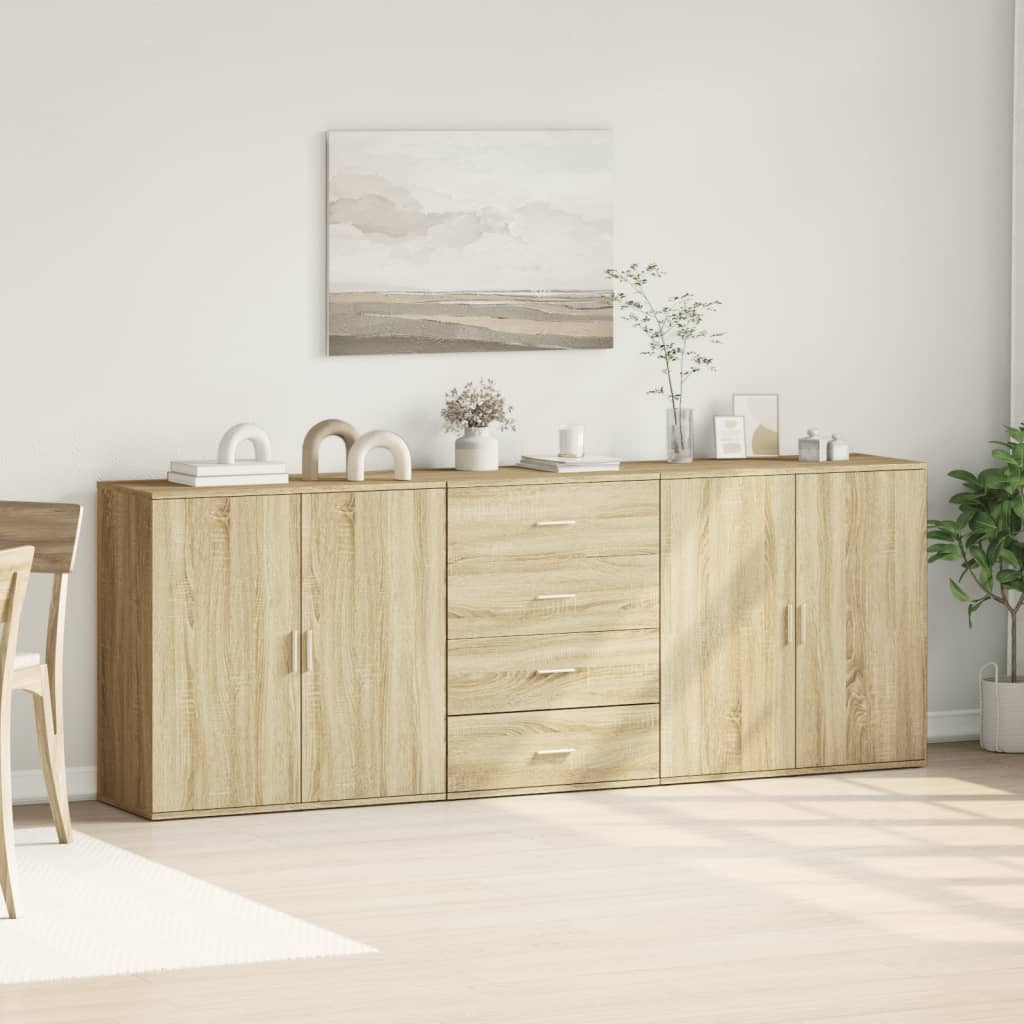 Dressoirs 3 st bewerkt hout sonoma eiken is nu te koop bij PeponiXL, paradijselijk wonen!