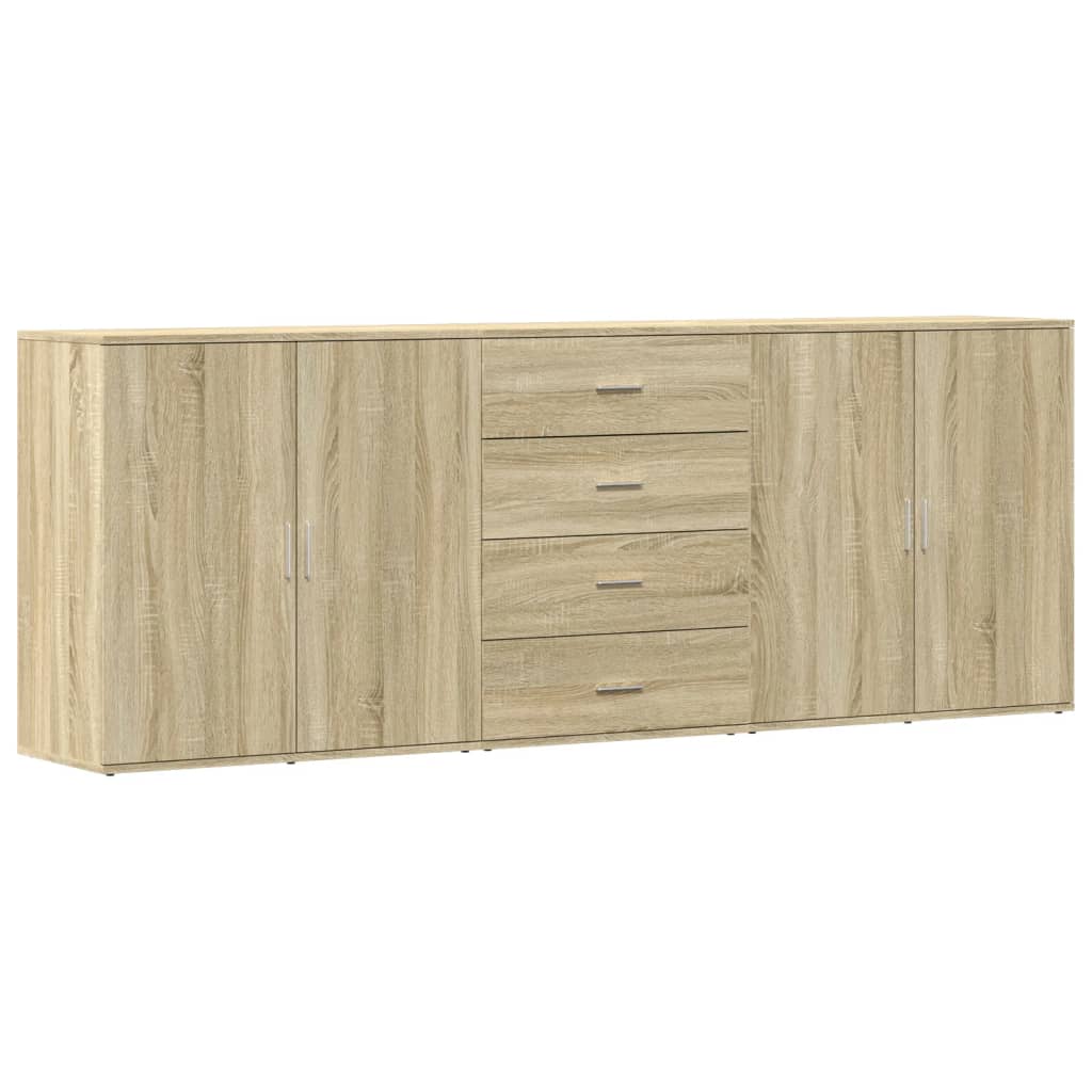 Dressoirs 3 st bewerkt hout sonoma eiken is nu te koop bij PeponiXL, paradijselijk wonen!
