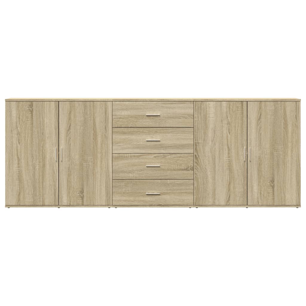 Dressoirs 3 st bewerkt hout sonoma eiken is nu te koop bij PeponiXL, paradijselijk wonen!