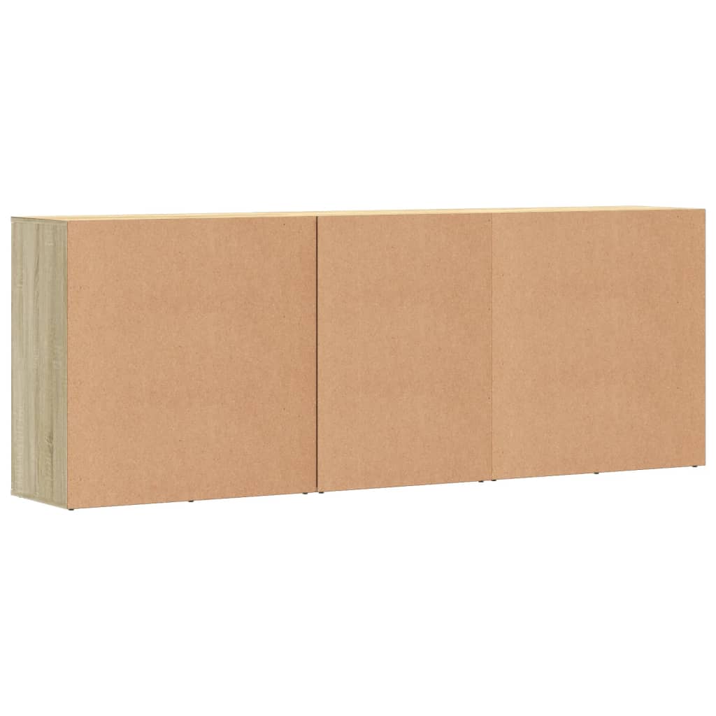 Dressoirs 3 st bewerkt hout sonoma eiken is nu te koop bij PeponiXL, paradijselijk wonen!