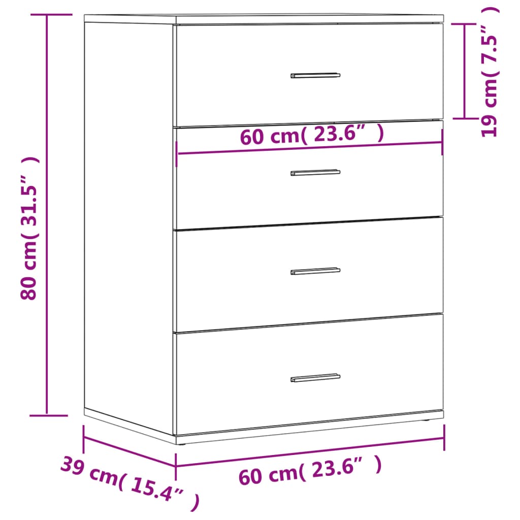 Dressoirs 3 st bewerkt hout sonoma eiken is nu te koop bij PeponiXL, paradijselijk wonen!