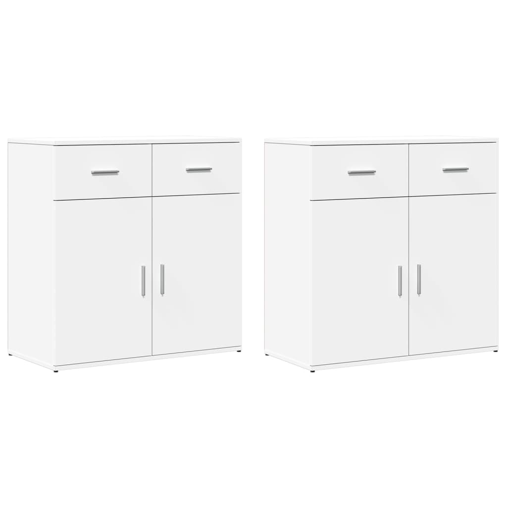 Dressoirs 2 st 79x38x80 cm bewerkt hout wit is nu te koop bij PeponiXL, paradijselijk wonen!