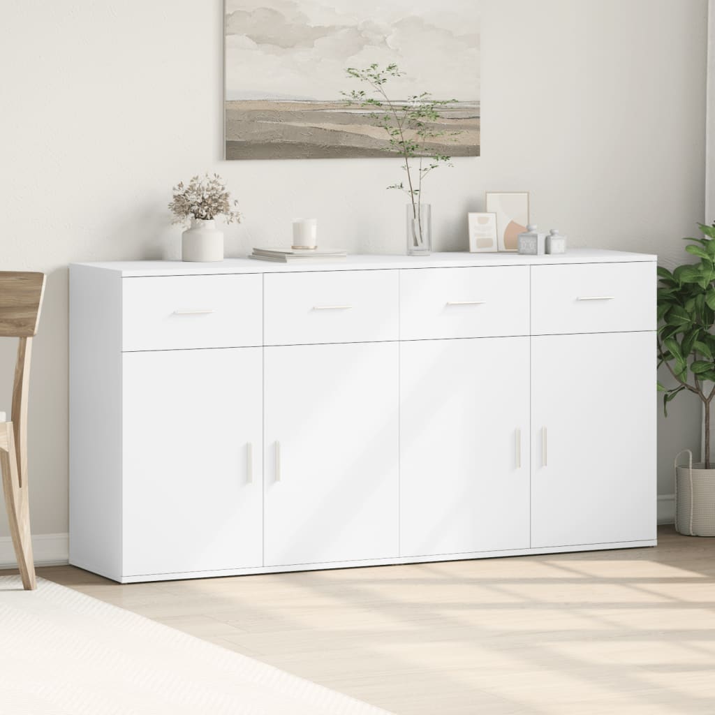 Dressoirs 2 st 79x38x80 cm bewerkt hout wit is nu te koop bij PeponiXL, paradijselijk wonen!