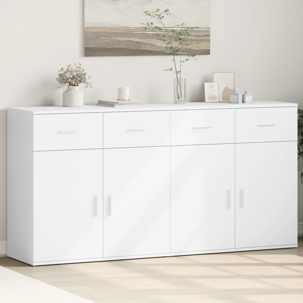 Dressoirs 2 st 79x38x80 cm bewerkt hout wit is nu te koop bij PeponiXL, paradijselijk wonen!