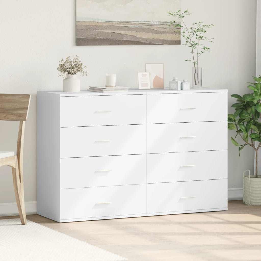 Dressoirs 2 st 60x39x80 cm bewerkt hout wit is nu te koop bij PeponiXL, paradijselijk wonen!