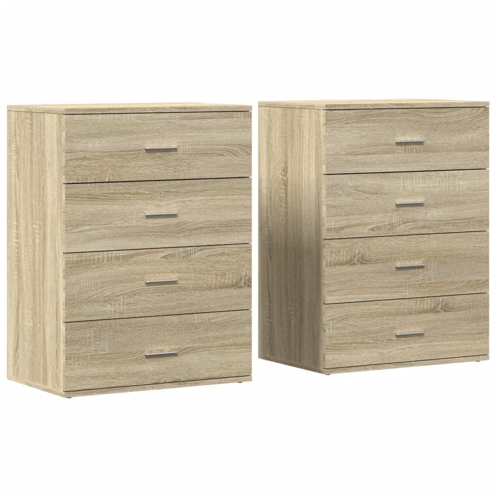 Dressoirs 2 st 60x39x80 cm bewerkt hout sonoma eikenkleurig is nu te koop bij PeponiXL, paradijselijk wonen!