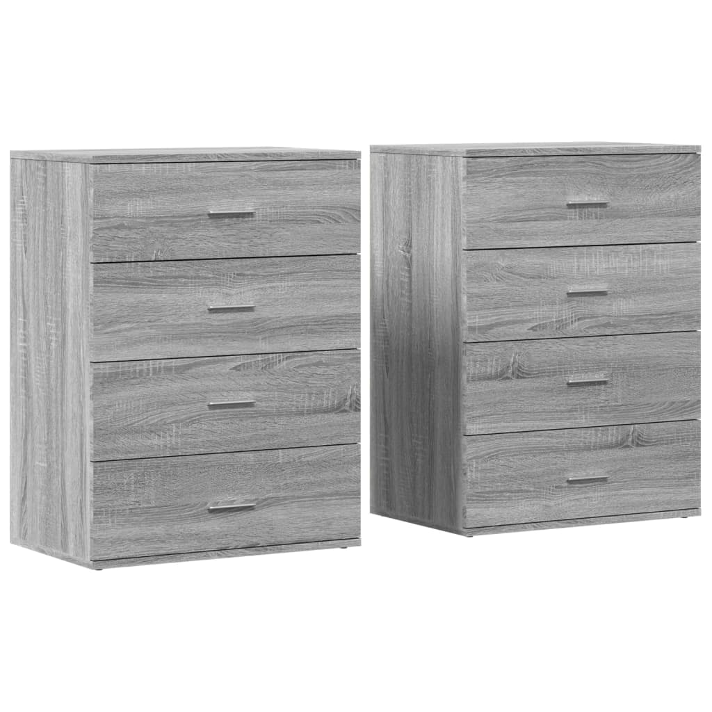 Dressoirs 2 st 60x39x80 cm bewerkt hout grijs sonoma is nu te koop bij PeponiXL, paradijselijk wonen!